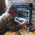 bob gets into the gas fireplace