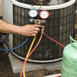 filling freon into air conditioner